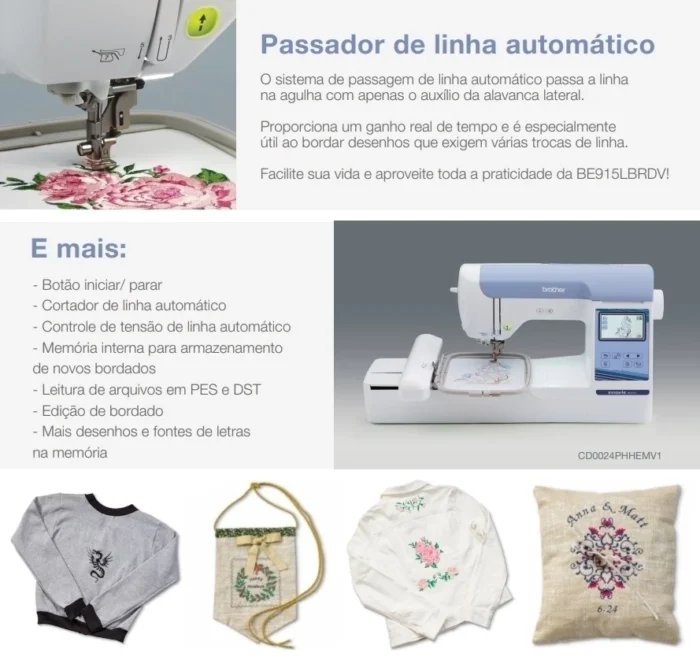 Máquina de Bordar Brother BE915L com Wi-Fi - Imagem 3